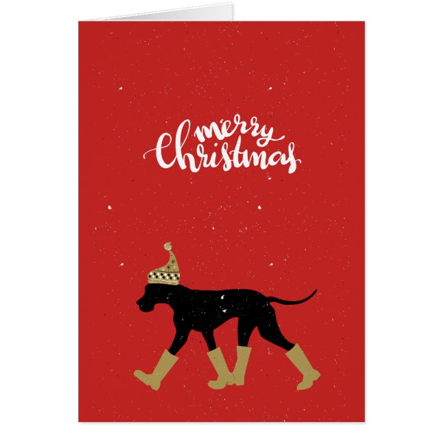 Stor Dan Merry Christmas Hälsningskort (Framsidan)