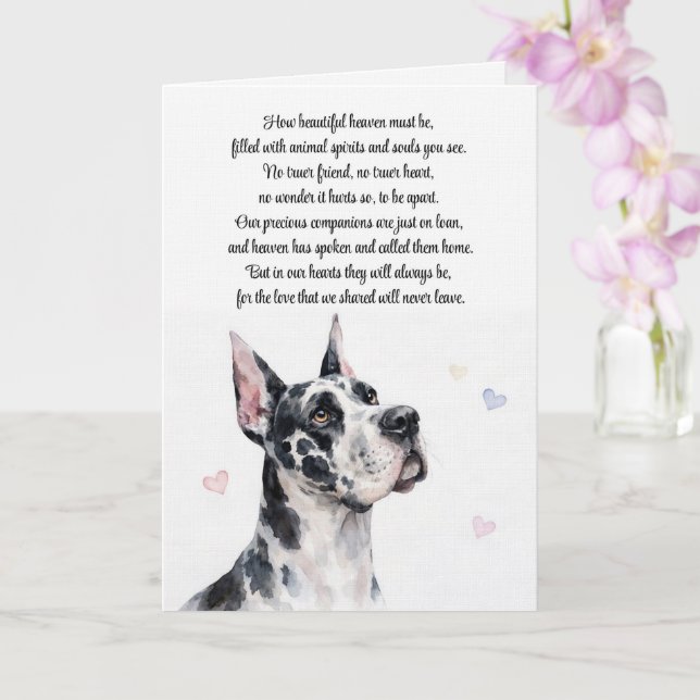 Stor Danaserhund andlig dikt om hundsympati Kort (Orkide)