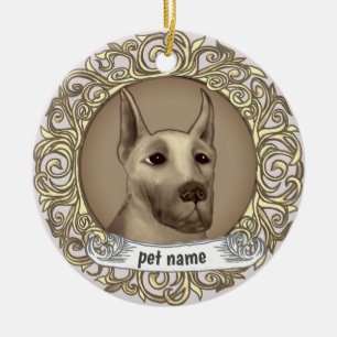 Stor Dansk älskande minnesornament Julgransprydnad Keramik