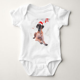Stor Dansk Hund Hatt Merry Christmas Tee Shirt