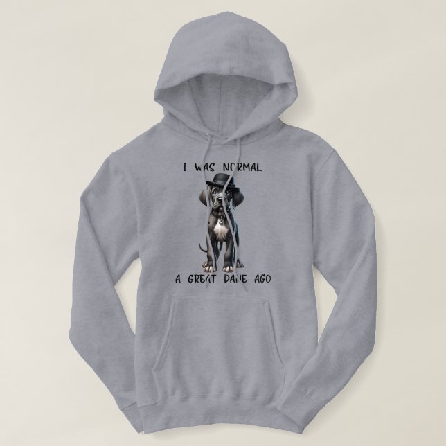 Stor Dansk-valp Rolig Hoodie (Design framsida)