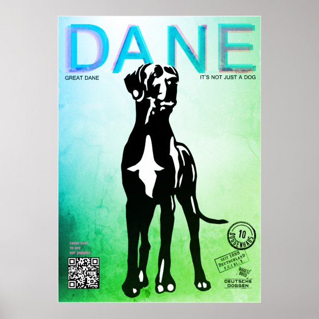Stor Dansk Valp Sälj Poster (Framsidan)
