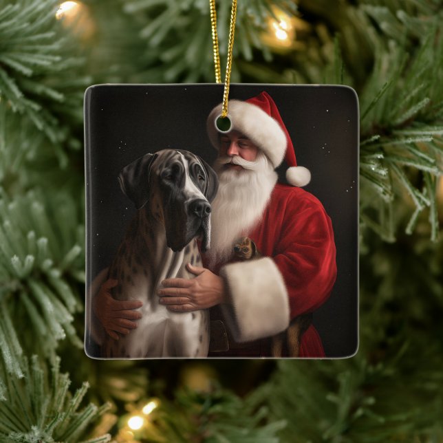 Stor Danski med Tomte Jul Festiv Jul  Julgransprydnad Keramik (Träd)