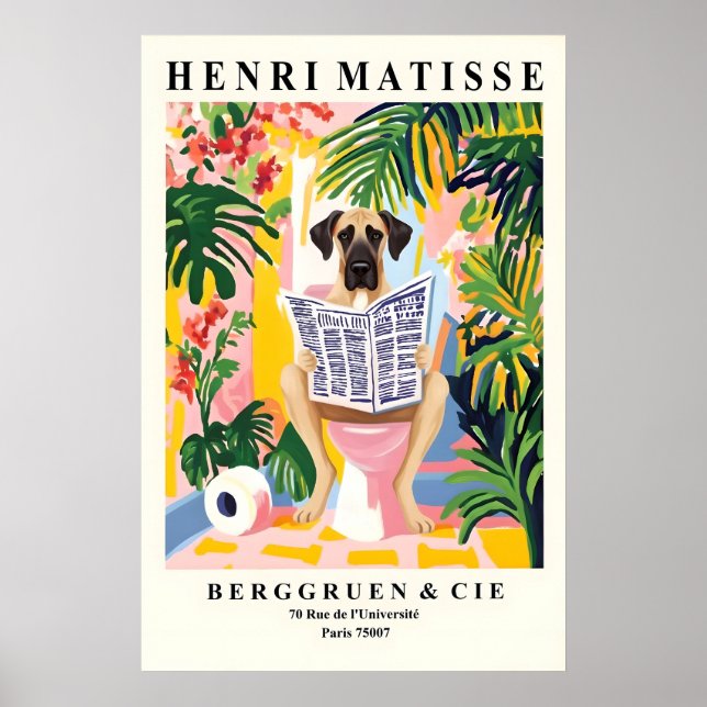 Stor Danskt Toaletttryck – Matisse Stil Toalett Poster (Framsidan)