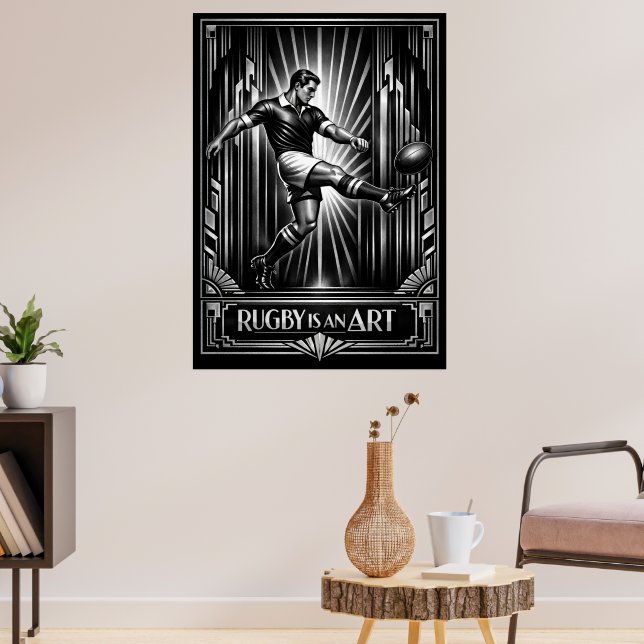 Stor Deco stil Rugby Konsttryck Poster (Vardagsrum 3)