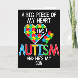 Stor Del Av Mitt Hjärta Autism Son Medvetenhet Mam Kort