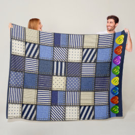 Stor Denim-korrigeringsbild Fleecefilt