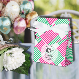 Stor Derby Hatt Dam Hot Pink Gröna Ränder Tält Presentaskar