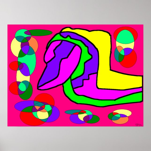 Stor design poster utskriven levande färg (Framsidan)