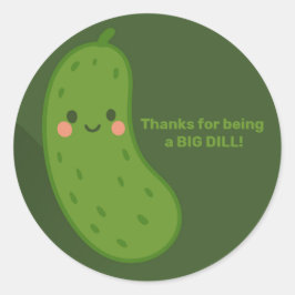 Stor Dill Grön Pickle Baby Shower Runt Klistermärke