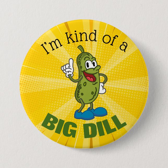 Stor Dill Gurka Puns Knapp (Framsida)