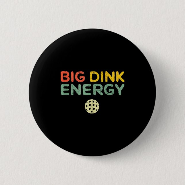 Stor dink energi pickleball rolig pickle boll älsk knapp (Framsida)