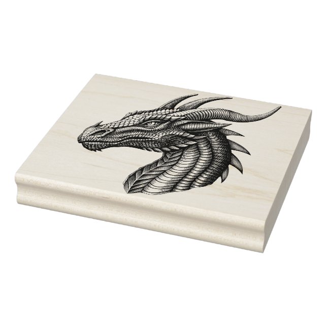 Stor Dragon Wood Art Rubber Frimärke Stämpel (Stämpel)