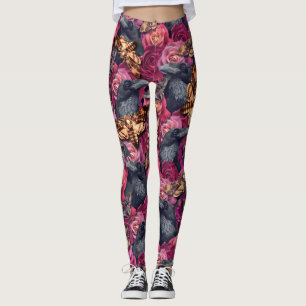 Stor Dusky Död Head Hawk Moths Gothic Raven Leggings