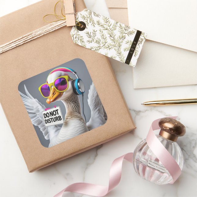 Stör Ej Gåsen Fyrkantigt Klistermärke (Gifting)