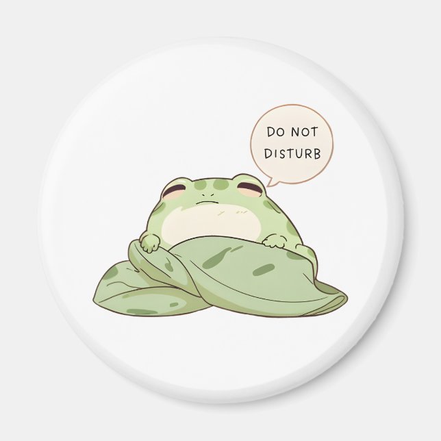 Stör Ej Groda Sömnig Kawaii Design Magnet (Framsidan)