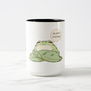 Stör Ej Groda Sömnig Kawaii Design Två-Tonad Mugg
