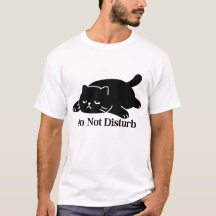 Stör Ej Katt T-Shirt Söt Svart Katt