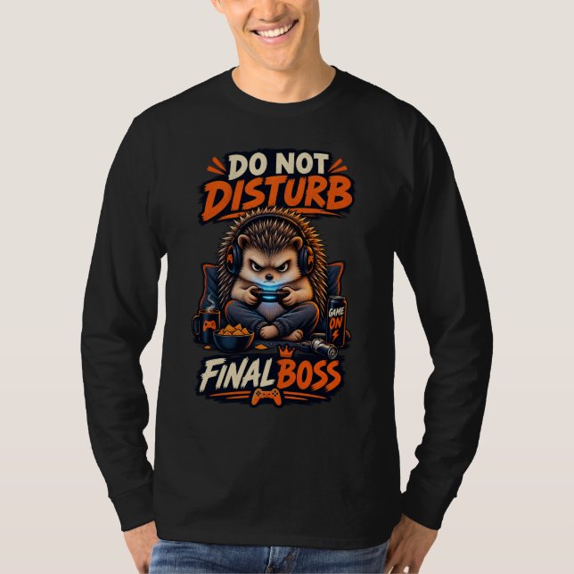 Stör Ej Slutboss Igelkott Gamer Tröja (Framsida)