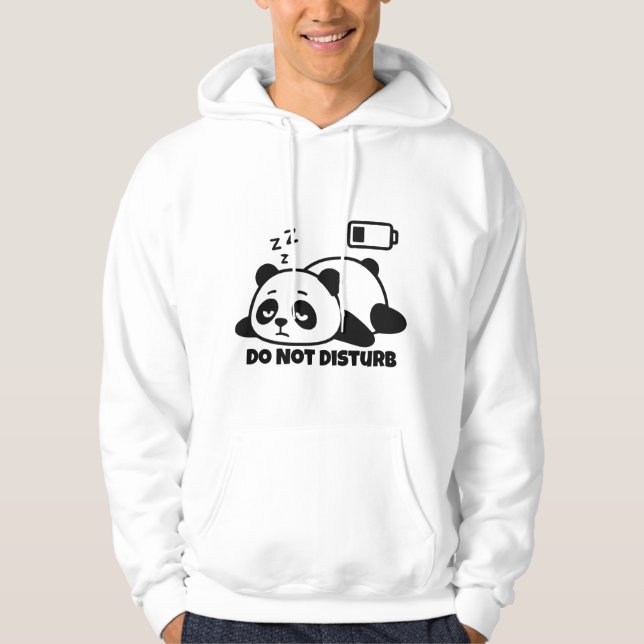 Stör Ej Sovande Panda Söt Lat Rolig Hoodie (Framsida)