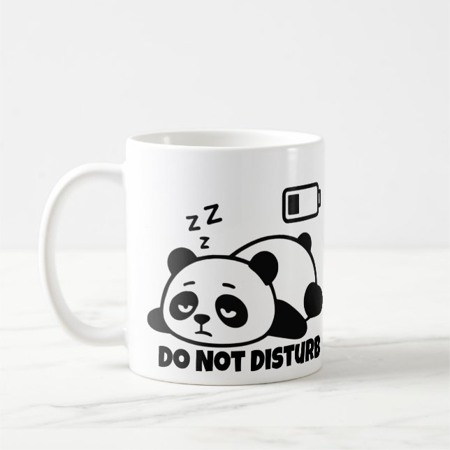 Stör Ej Sovande Panda Söt Lat Rolig Kaffemugg (Vänster)