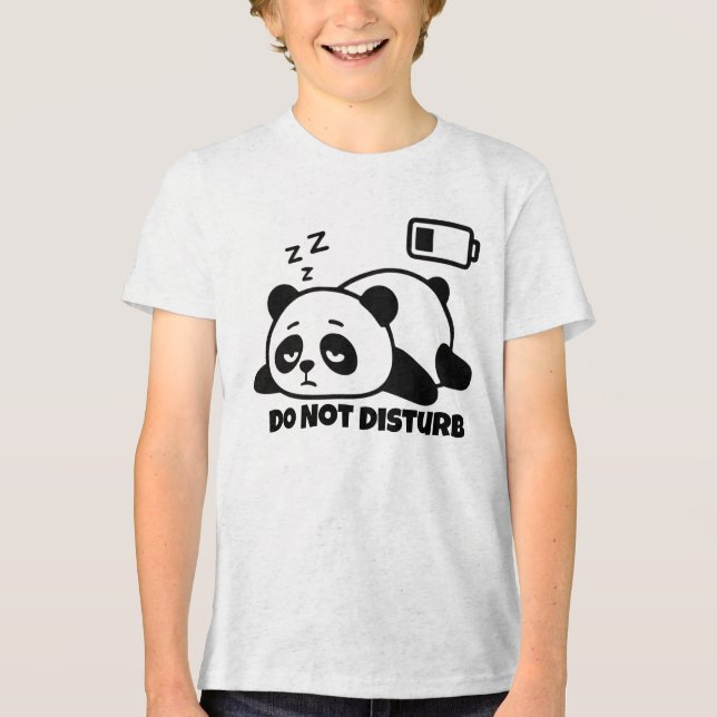 Stör Ej Sovande Panda Söt Lat Rolig T Shirt (Framsida)
