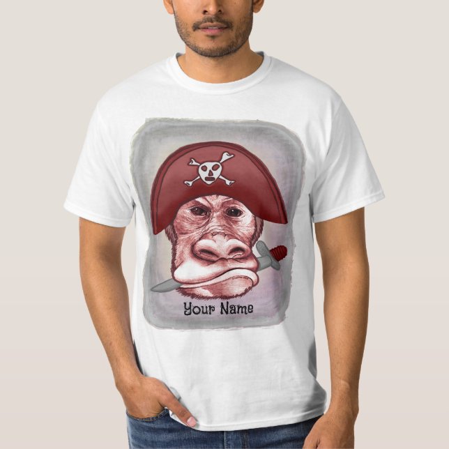 Stor elak apa-pirat  t shirt (Framsida)