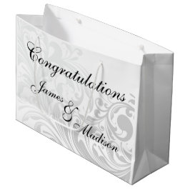 Stor Elegant Swirl Gift Bag - Silver