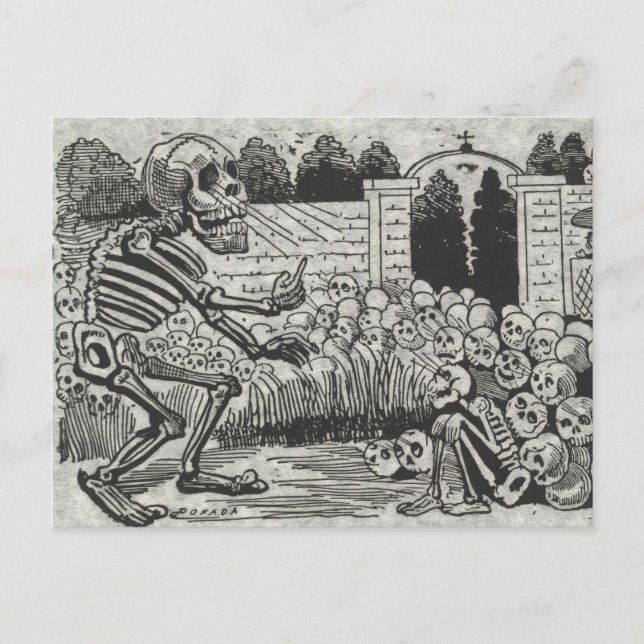 Stor Elektrisk Dödskalle Vykort (Framsida)