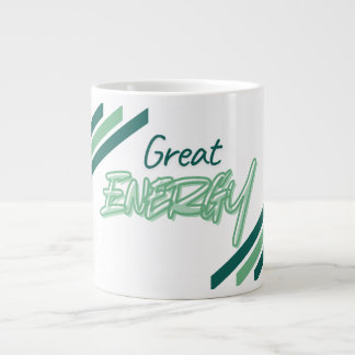Stor Energi Grön Estetisk Typografi kaffekopp Jumbo Mugg