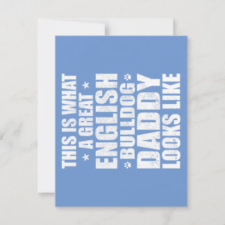 Stor engelsk bulldoggspappa ägare inbjudningar