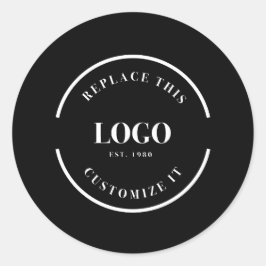 Stor, enkel vit Business Logotyp Black-Anpassnings Runt Klistermärke