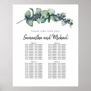 Stor Eucalyptus Berry 4-Bord sätesdiagram Poster