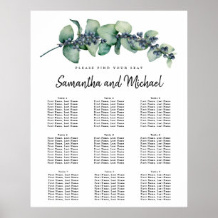 Stor Eucalyptus Berry 9-Bord-sätesdiagram Poster