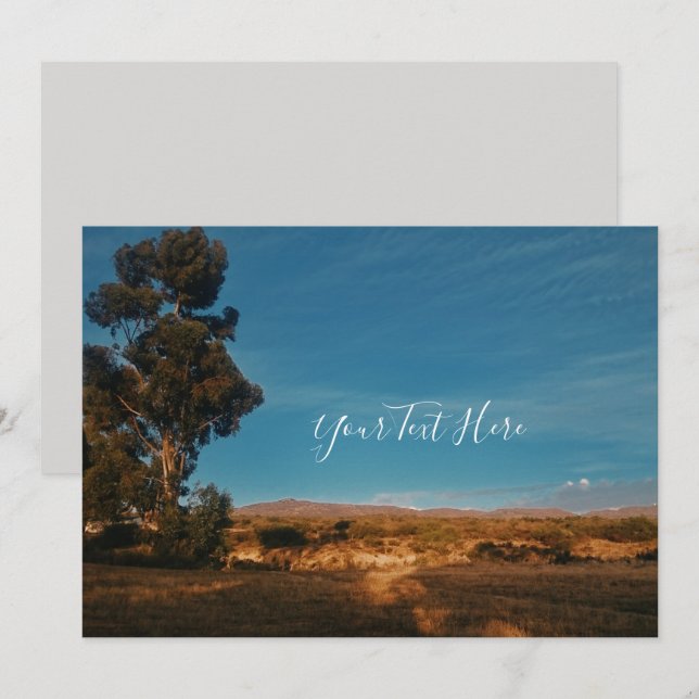 Stor eukalyptus blå himmel inbjudningskort (Fram/baksida)