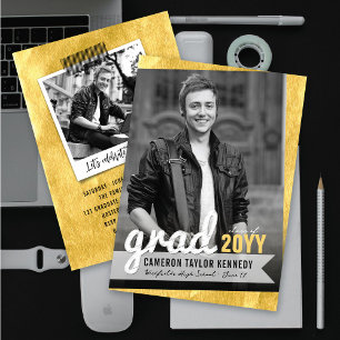 Stor examensskiss Guldfolie Foto Examenfest Inbjudningar
