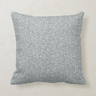 Stor falsk glitter glänsande gnistrande silver vit kudde
