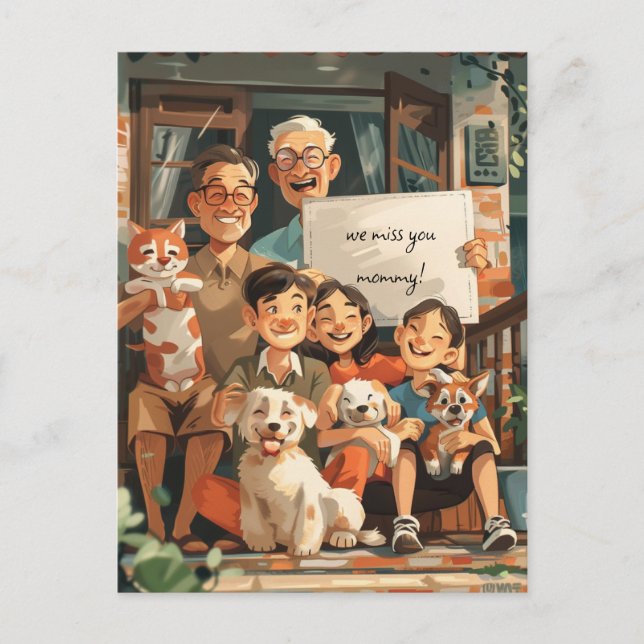 Stor familj vykort (Framsida)