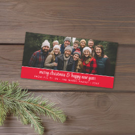 Stor-familjens fotopanoramabilder - minimal - röd julkort