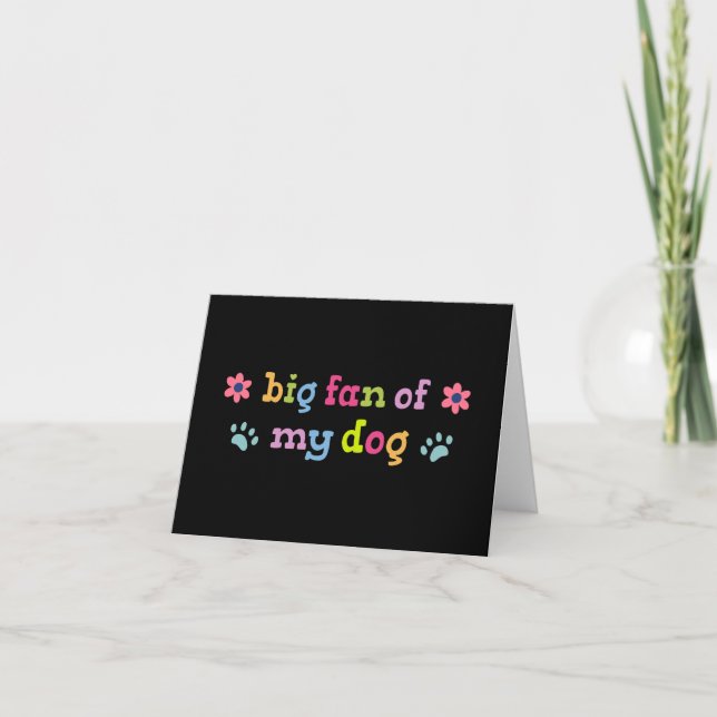 Stor fan av min hund tack kort (Framsida)