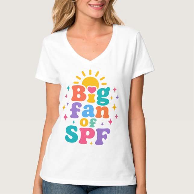 Stor fan av SPF sommar solskydd T Shirt (Framsida)