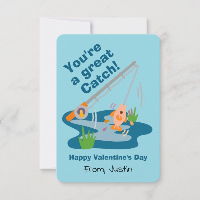 Stor Fångst Fiskarvalentin Inbjudningar (Framsida)