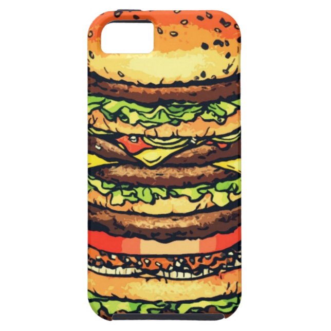 Stor färgrik hamburgare Case-Mate iPhone skal (Baksidan)