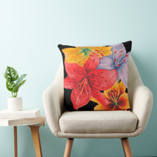 stor färgstark blommigt för design av leksaker kudde