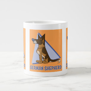 Stor färgstark Tecknad Hund av tyska Shepherd Jumbo Mugg