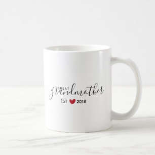 Stor- farmor Est för röd hjärta. Årskaffemugg Kaffemugg