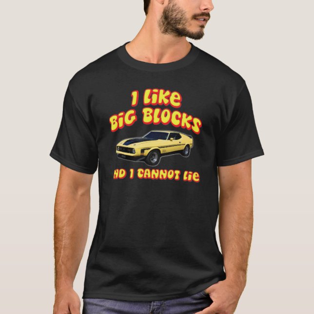 Stor Fastback för kvarterMustangMach 1 T-shirt (Framsida)