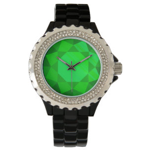 Stor, faux emerald gem armbandsur
