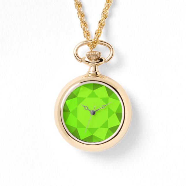 Stor, faux grönt peridot gem armbandsur (Framsida)