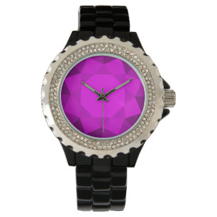 Stor, faux lila amethyst gem armbandsur